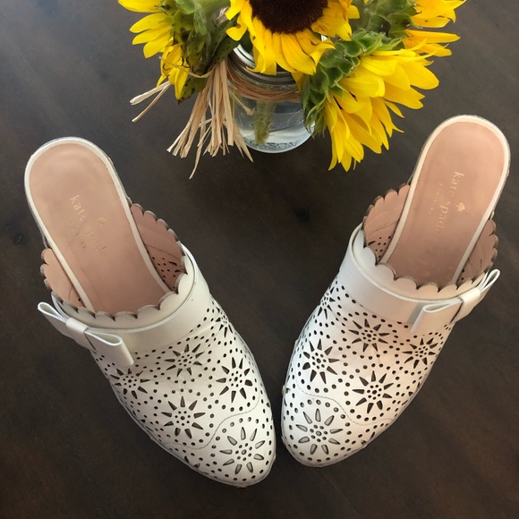 kate spade Shoes - Kate Spade White Leather Cala Clog  Size 7 1/2